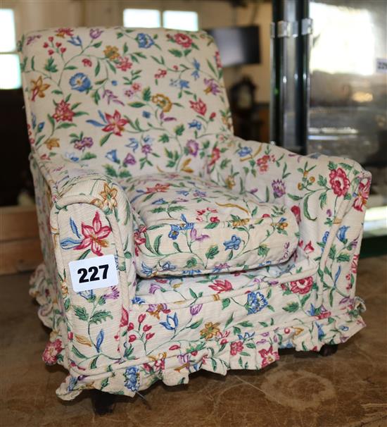 Miniature upholstered chair